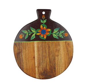 Utensilios de cocina Trending Half Sticker Impreso Bloque de cortar de madera con acabado natural para cortar verduras y herramienta de cocina - Product Image 1