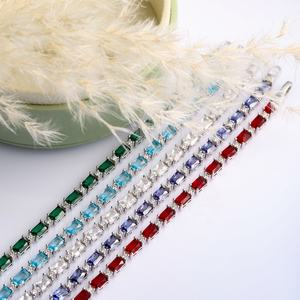 Effacer CZ Pierre Baguette Conception Tennis Bracelet Fabriqué À La Main 925 Argent Turc En Gros bijoux fins pour les femmes - Product Image 4