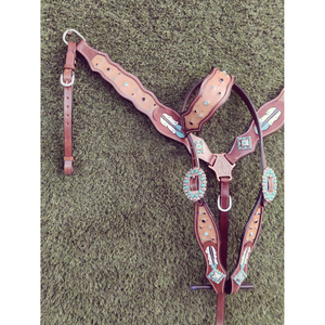 Ensemble de collier de poitrine en cuir équestre de cheval fantaisie tête occidentale perlée légère conception saisonnière Logo personnalisé vente chaude - Product Image 4