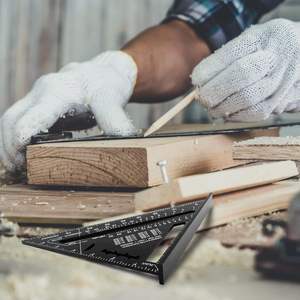 Équerre triangulaire double échelle en alliage d'aluminium de 7 pouces, haute précision, pour traçage de lignes et charpente, pour <span class=keywords><strong>menuisier</strong></span> - Product Image 6