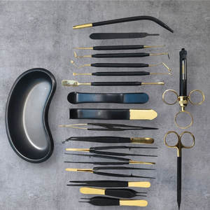 Instrumentos dentales de acero inoxidable recubiertos de oro Manual de grado quirúrgico de calidad superior Kit de herramientas de precisión 1 Juego Autoclavable - Product Image 5