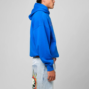 Sudadera con Capucha Personalizada con Pedrería Bordada, 100% Algodón, Estilo Vintage para Hombre, Invierno, Teñido Liso, Felpa Gruesa, Transpirable - Product Image 4