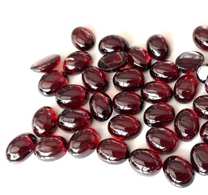 โกเมนสีแดงธรรมชาติทรงรี6x8มม. หลังแบน-พลอยโกเมนแบบหลวม - Product Image 1