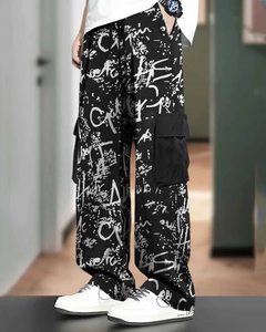 กางเกงคาร์โก้ผู้ชายผ้าบอนด์ดิ้งทรงรีแลกซ์ฟิต แต่งจีบ ดีไซน์ใช้งานได้หลากหลาย สไตล์ลำลอง เป็นมิตรกับสิ่งแวดล้อม ระบายอากาศได้ดี มีเชือกผูกเอว - Product Image 4