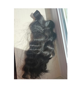 Extensiones de cabello Remy sin procesar de templo indio ondulado Natural 100%, cutículas alineadas, trama de máquina de un solo donante - Product Image 2
