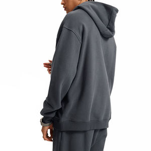 เสื้อฮู้ดผู้หญิงเปิดไหล่ปล่อยคู่ขนแกะสีทึบทรงหลวมแบบลำลอง - Product Image 6