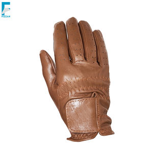 Gants d'équitation professionnels marron 2024 Fizzan International unisexe en cuir véritable de haute qualité avec poignées - Product Image 3