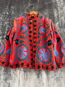 Handcrafted Uzbek-Inspired Velvet Suzani Jacket – Elegant Bohemian Embroidered Women's Fashion Coat - Product Image 2