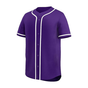 Camiseta de béisbol y sóftbol de poliéster 100% con botones y logotipo de nombre personalizado, ropa deportiva transpirable con opciones de talla grande - Product Image 2