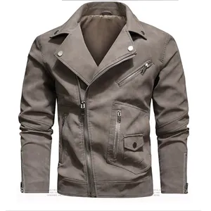 Aangepaste Ontwerp Leather Jacket Hot Selling Product Beste Winter Mannen Slim Lederen Jassen