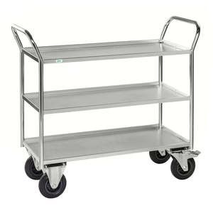 KM4134-EB Galvanized Electro <b>Trolley</b> Four PU Industrial Roll Container for Warehouse Shopping <b>Tool</b> Storage-OEM Customizable - Product Image 1