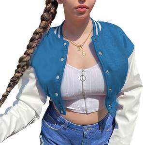 Premium Quality Women's Baseball <b>Jacket</b> Quilted Varsity Long Sleeve Letterman Wool Polyester Embroidered Women's <b>Jacket</b> - Product Image 2