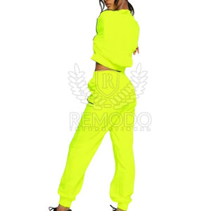 Ensemble de survêtement athlétique élégant et respirant pour femme, deux pièces, coupe-vent, couleur unie, décontracté, hiver, personnalisé, vente en gros, OEM - Product Image 2