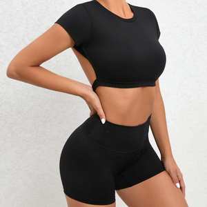 Women's High Waist Gym <b>Shorts</b> <b>Sports</b> <b>Bra</b> <b>Set</b> Breathable Fitness Workout Wear New Design Yoga <b>Sports</b> <b>Bra</b> Tummy Drawstring Solid - Product Image 1