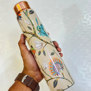 Botella de Agua de Cobre Puro con Beneficios para la Salud de Yoga y Ayurveda, Agua de Cobre Martillada con el Mejor Acabado y Calidad de la India - Product Image 5
