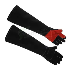 RHK OEM Welder Gloves Supplier Cheap 14" Goatskin Cowhide Leather Heat Resistant Safety Hand Work TIG Argon Welding Gloves
