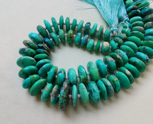 100% Natural Arizona turquesa Rondell forma cuentas, turquesa suave Rondell cuentas, 8 pulgadas Arizona turquesa piedras preciosas cuentas - Product Image 6