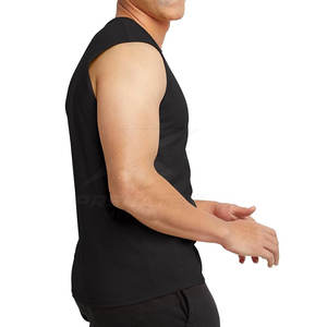 Chemises sans manches pour hommes à col rond, personnalisées, très populaires, 100% coton, tissu tricoté, taille personnalisée, nouveau style - Product Image 4