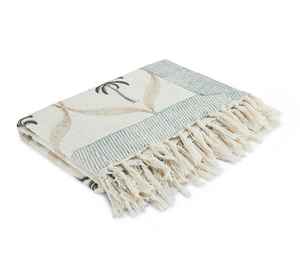 <b>Other</b> Material Woven Eco-Friendly Hypoallergenic Throw <b>Blanket</b> Boho Palm Tree Design with Tassels Lightweight Sofa & Bed Decor - Product Image 3