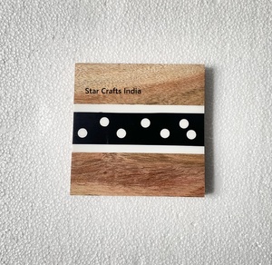 Rustic White Wash Finish Mango <b>Wood</b> Coaster New Household Tea Cup Mats & Pads <b>Placemat</b> Table Decoration Coaster for Drinks Used - Product Image 2