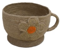 Pot de fleurs écologique en bambou chromé, design élégant, panier à plantes avec poignée latérale, léger et durable, pour la maison et le jardin