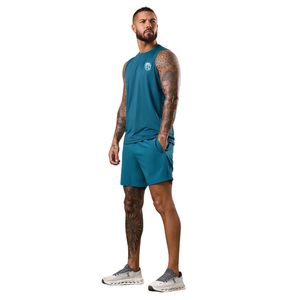 Débardeur de sport teal pour homme, sans manches, léger, respirant, vêtements de sport pour l'entraînement, le fitness et les sports - Product Image 6