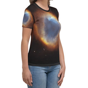 Camiseta de manga corta con transferencia de calor personalizada, camiseta de manga corta transpirable intermitente con logotipo de sublimación para mujer, venta al por mayor - Product Image 3