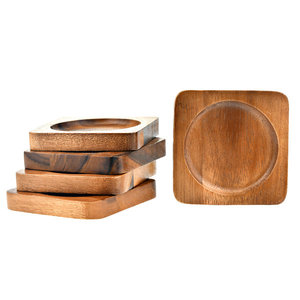 Posavasos de madera de alta calidad Forma cuadrada Interior Redondo Acabado natural Durable y respetuoso con el medio ambiente para artículos de cocina para el hogar y el hotel - Product Image 4