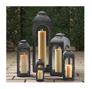 Farol de vela de Metal y vidrio con acabado antiguo rústico, fabricante personalizado, decoración del hogar, vela de Metal - Product Image 1