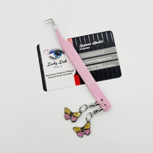 Pince à épiler professionnelle en acier inoxydable précision antistatique pointe lisse 11cm longueur personnalisable couleur Logo papillon - Product Image 3