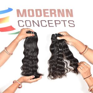 Venta al por mayor 100% virgen vietnamita joven donante Remy Pelo Largo ondulado mechones en color negro ninguno químico y sin caída de pelo indio - Product Image 6