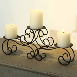 Excellente conception support votif de lampe de thé en métal de fer enduit de poudre blanche avec plateau bougeoir de lampe de thé en métal fini antique - Product Image 2