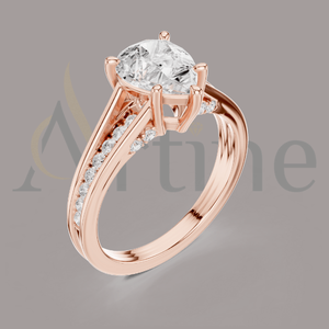 แหวนหมั้นเพทายหรูหรา10K สำหรับผู้หญิง - Product Image 1