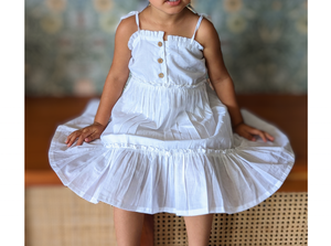 Robe d'été 100 % coton pour filles, sans manches, bretelles spaghetti, longueur cheville, col carré, silhouette plage, écologique - Product Image 3