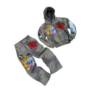 เสื้อวอร์มผ้าคอตตอนพิมพ์ลายโอเวอร์ไซส์น้ำหนักเบา - Product Image 1