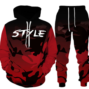 Conjuntos Deportivos Casuales de 2 Piezas para Hombre, Sudadera con Capucha y Pantalones de Camuflaje, Diseño de Invierno, Última Moda, Trajes Personalizados al por Mayor - Product Image 4