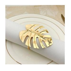 Porte-serviettes unique en laiton finition or, style américain, écologique, vente en gros, décoration de table, anneau de serviette de mariage - Product Image 1