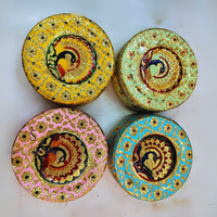 Boîte en acier faite à la main de concepteur avec la peinture de Meena belle travail de Zari avec la boîte en acier de modèle de paon pour retourner la boîte de faveur de cadeau