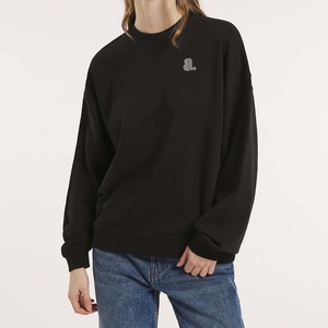 Sudadera de cuello redondo personalizada para mujer, nueva colección, de algodón liso Material de seda, bordado frontal para uso diario de invierno, minorista - Product Image 3