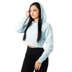 Sudadera Corta de Invierno con Capucha para Mujer, Marca Personalizada, para Entrenamiento y Fitness, con Forro Polar, Impresión de Logotipo Personalizado en la Parte Delantera - Product Image 3