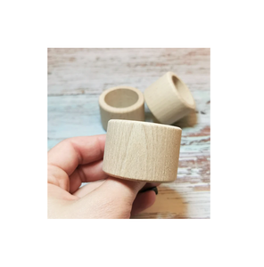 Rond de serviette en bois fait main ensemble avec 12 ronds de serviette pour accessoires cadeaux ronds de serviette en bois design attrayant - Product Image 3