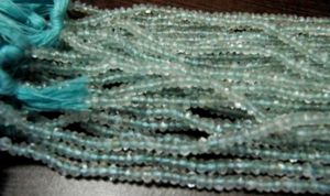 Natural aguamarina Rondelle facetado 3-4mm cuentas de piedras preciosas hebra 13 pulgadas de largo - Product Image 3