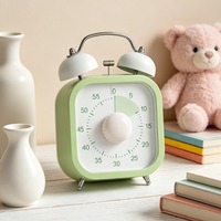 Minuteur de cuisine mécanique Huayang 690, compte à rebours visuel de 60 minutes avec double cloche pour la cuisine, les études, la salle de classe, le bureau