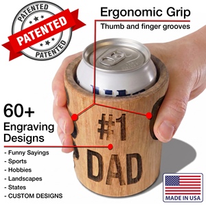 Bière isotherme - Bois sculpté à la main - Le meilleur papa du monde - Cadeau parfait pour les hommes - Product Image 3