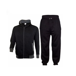 Ensemble de jogging pour homme, motif uni, ensemble deux pièces, pantalon élastique, taille plus, survêtement d'hiver, 100% coton, respirant, séchage rapide - Product Image 6
