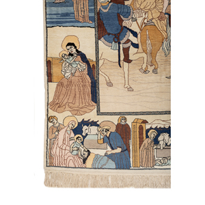 Tapis de prière en laine noués à la main Aalam Pae-6462 ivoire - Product Image 4