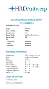 B2B d'vins Jewels ได้รับการรับรอง GIA เพชรสีขาวหลวมได้รับการรับรอง1.10 CT เพชรธรรมชาติกลม J สี FL ไหลความบริสุทธิ์การตัดอดีตขัดเงา - Product Image 3