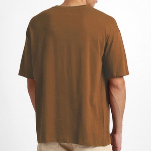 2025 buenas ventas haga su propia nueva llegada gráfico impreso puro 100% algodón cuello redondo Color sólido camisetas de gran tamaño para hombres - Product Image 3