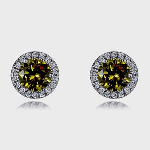 925 plata esterlina hecha a mano cuarzo amarillo con Topacio blanco piedras preciosas Stud pendientes joyería 925 sólido alta calidad Stud pendientes - Product Image 1