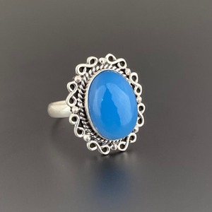 Chalcedony Gemstone Girls <b>Ring</b> Gemstone <b>Ring</b> 925 Sterling Silver Luxurious Handmade <b>Ring</b> Jewelry 925 Stamp Silver Sterling - Product Image 4